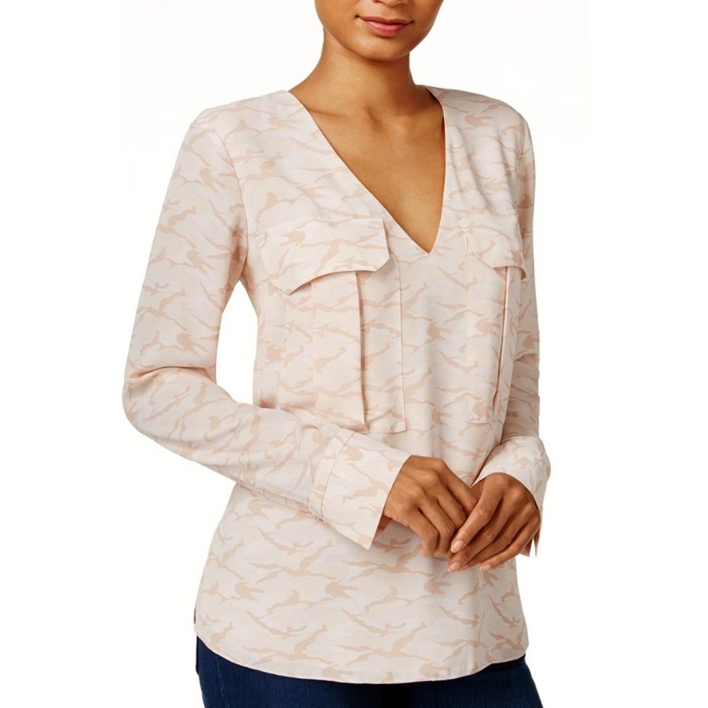 RACHEL ROY Printed Utility Blouse NWT